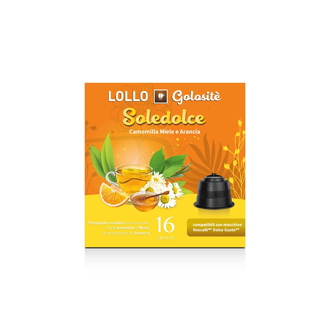Capsule Compatibili Nescafè Dolce Gusto Camomilla Arancia e Miele Lollo Caffè 16