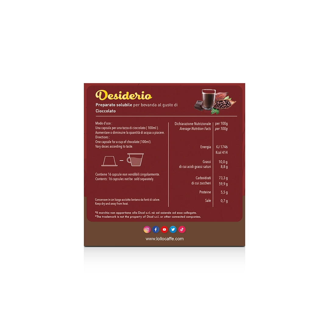 Capsule Compatibili Nescafè Dolce Gusto Cioccolato Lollo Caffè 16