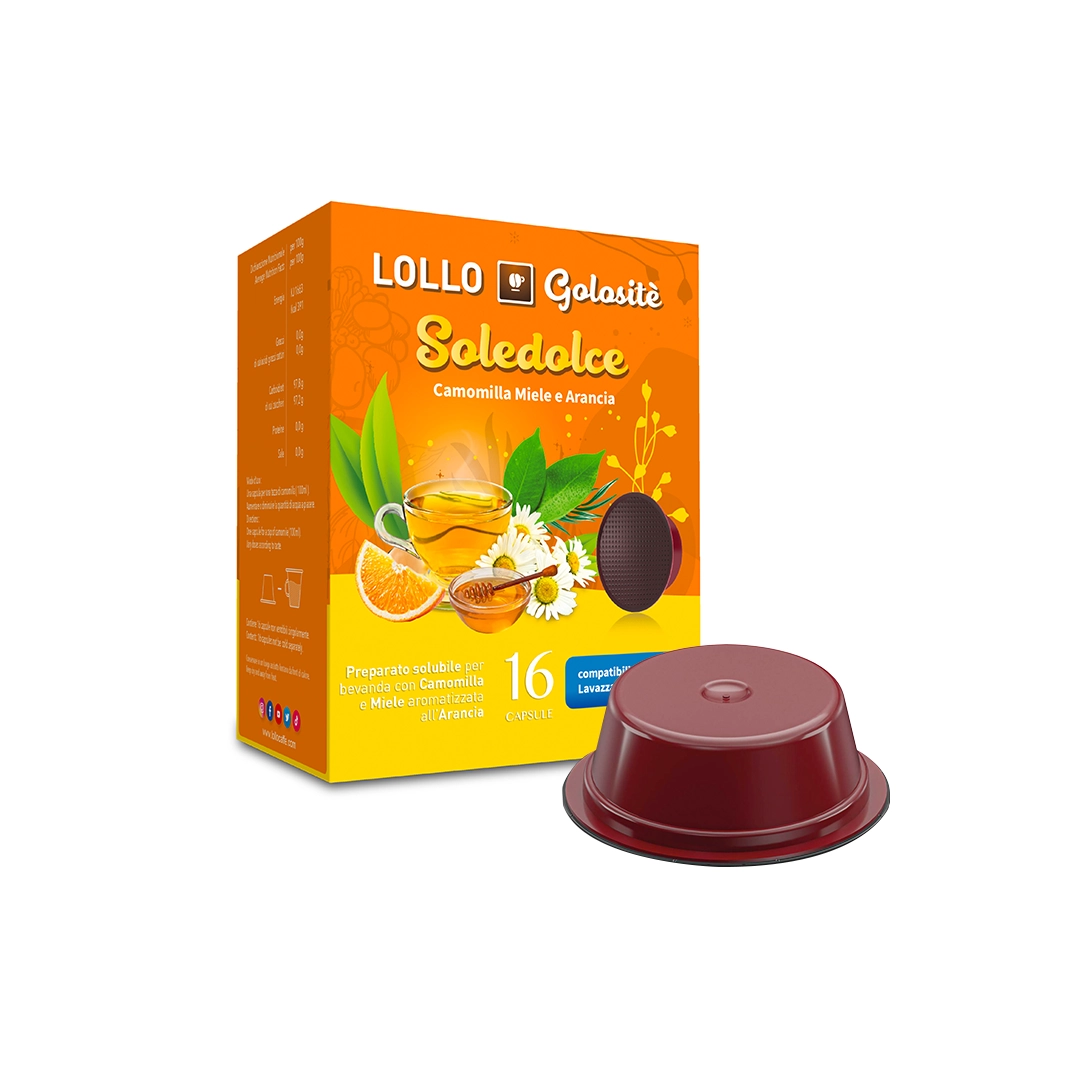Capsule Lollo Caffè Camomilla Arancia e Miele Passione Mio compatibili Lavazza A Modo Mio 16