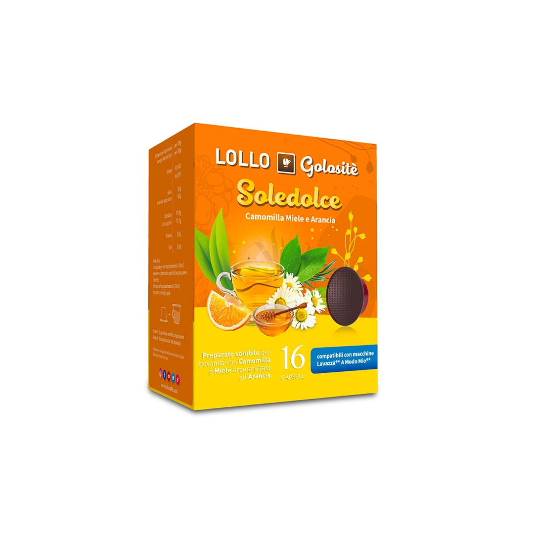 Capsule Lollo Caffè Camomilla Arancia e Miele Passione Mio compatibili Lavazza A Modo Mio 16