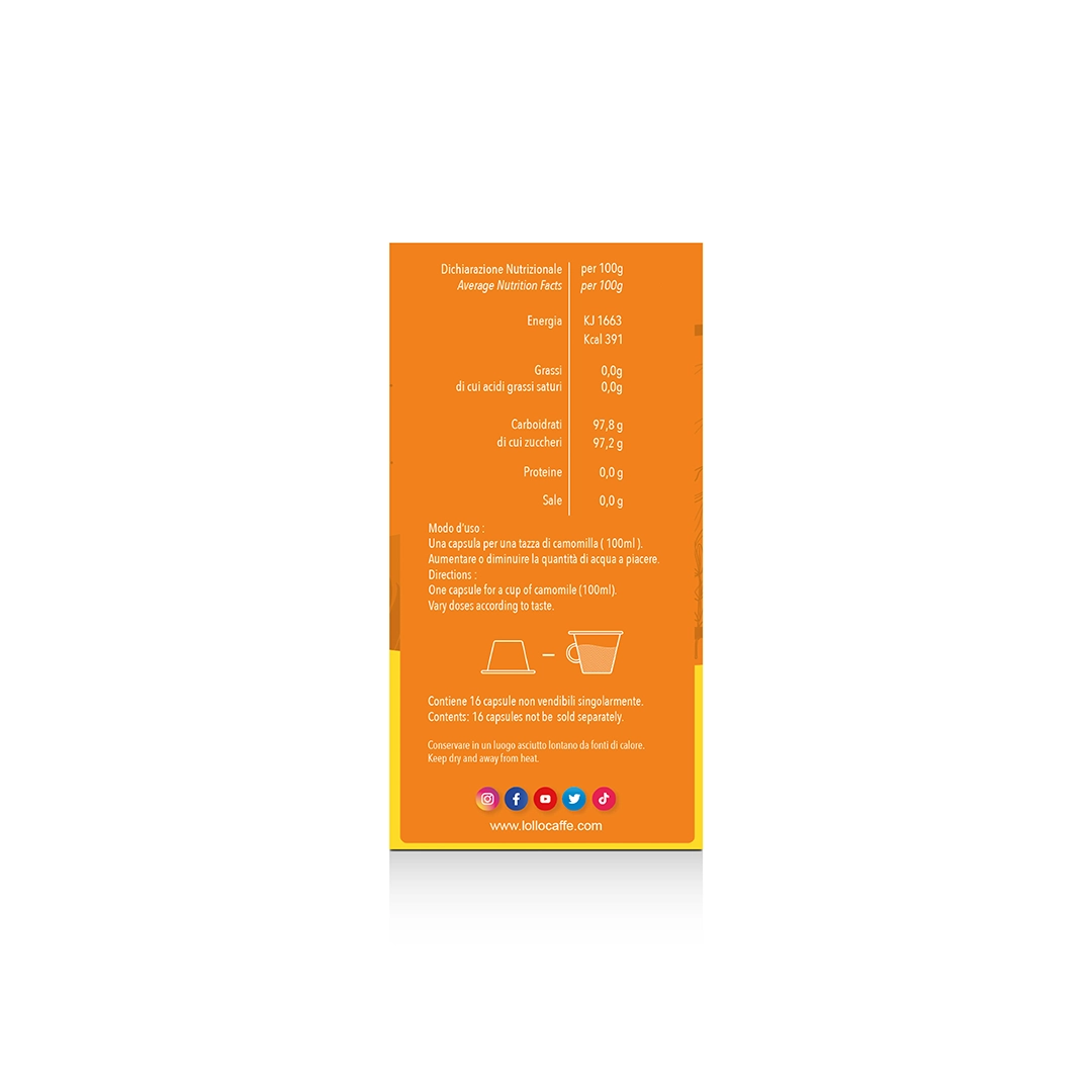 Capsule Lollo Caffè Camomilla Arancia e Miele Passione Mio compatibili Lavazza A Modo Mio 16