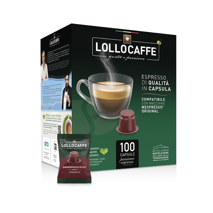 Capsule Lollo Caffè Classico Passionespresso compatibili Nespresso 100