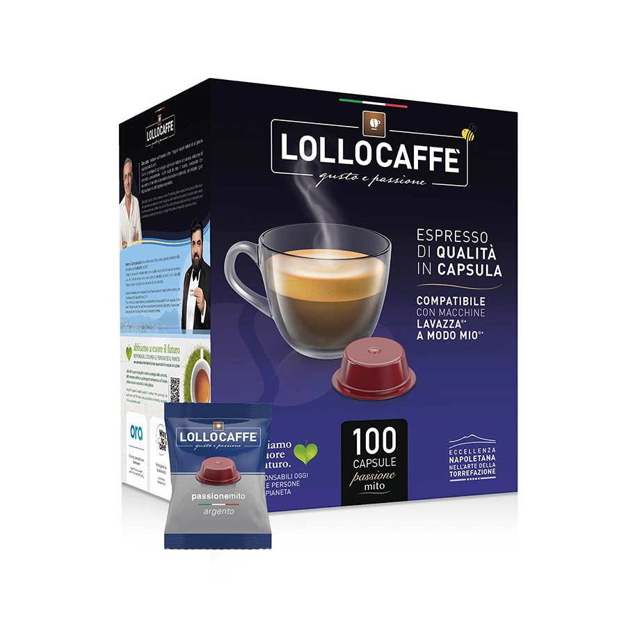 Capsule Lollo Caffè Compatibili Lavazza A Modo Mio Caffè Argento 100