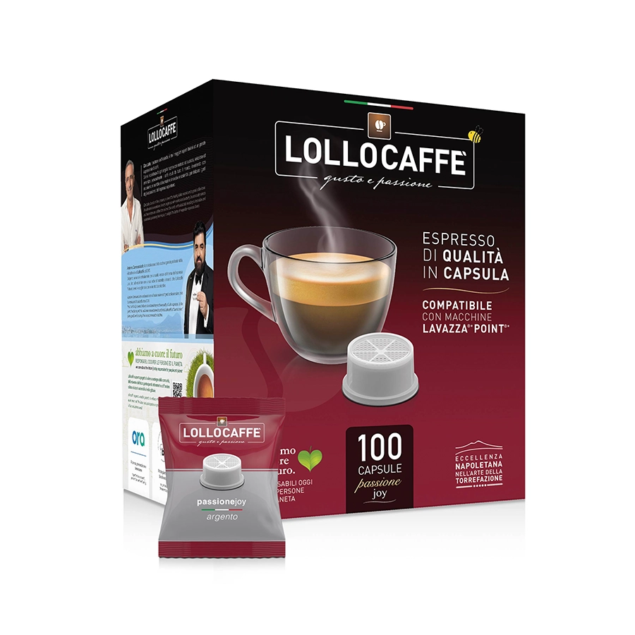 Capsule Lollo Caffè Compatibili Lavazza Espresso Point Argento 100