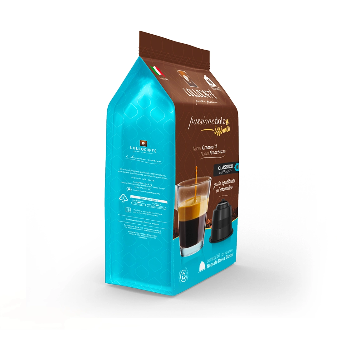 Capsule Lollo Caffè compatibili Nescafè dolce gusto Miscela Classica 16