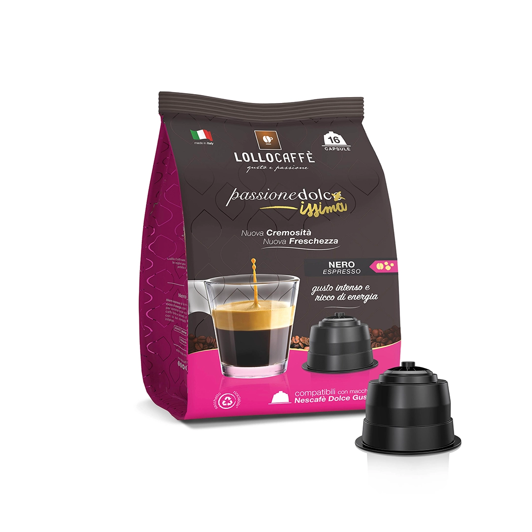 Capsule Lollo Caffè compatibili Nescafè dolce gusto Miscela Nera 16