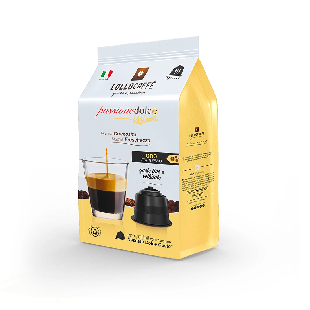 Capsule Lollo Caffè compatibili Nescafè dolce gusto Miscela Oro 16