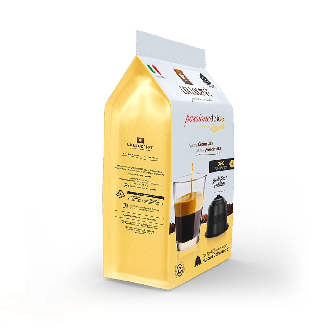 Capsule Lollo Caffè compatibili Nescafè dolce gusto Miscela Oro 16