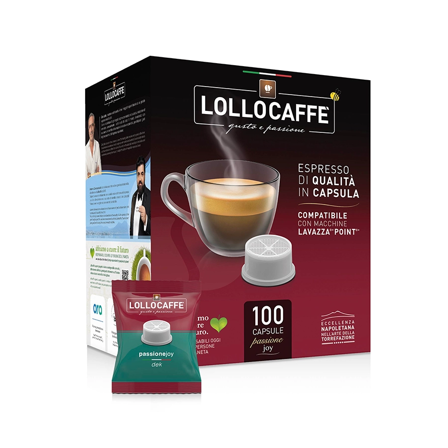 Capsule Lollo Caffè Decaffeinato compatibili Lavazza Espresso Point 100