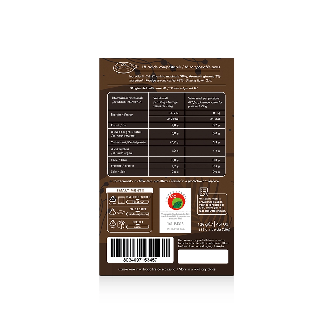 Cialde Lollo Caffè Golositè Espressione Ginseng 18
