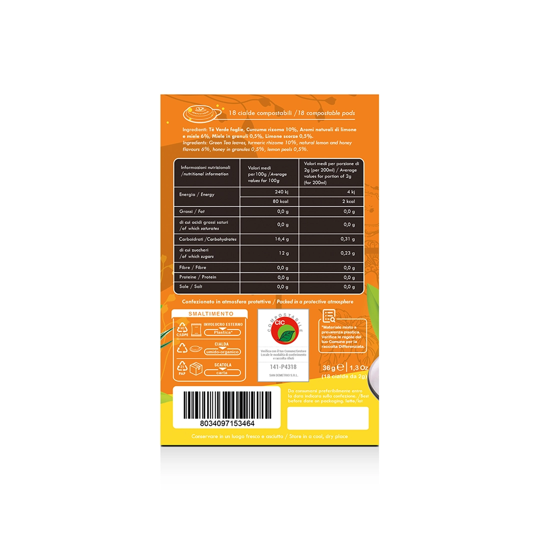 Cialde Lollo Caffè Golositè Solethè Tè Curcuma Limone e Miele 18