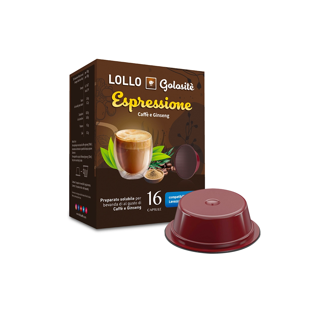 Capsule Lollo Caffè e Ginseng Compatibili Lavazza A Modo Mio 16