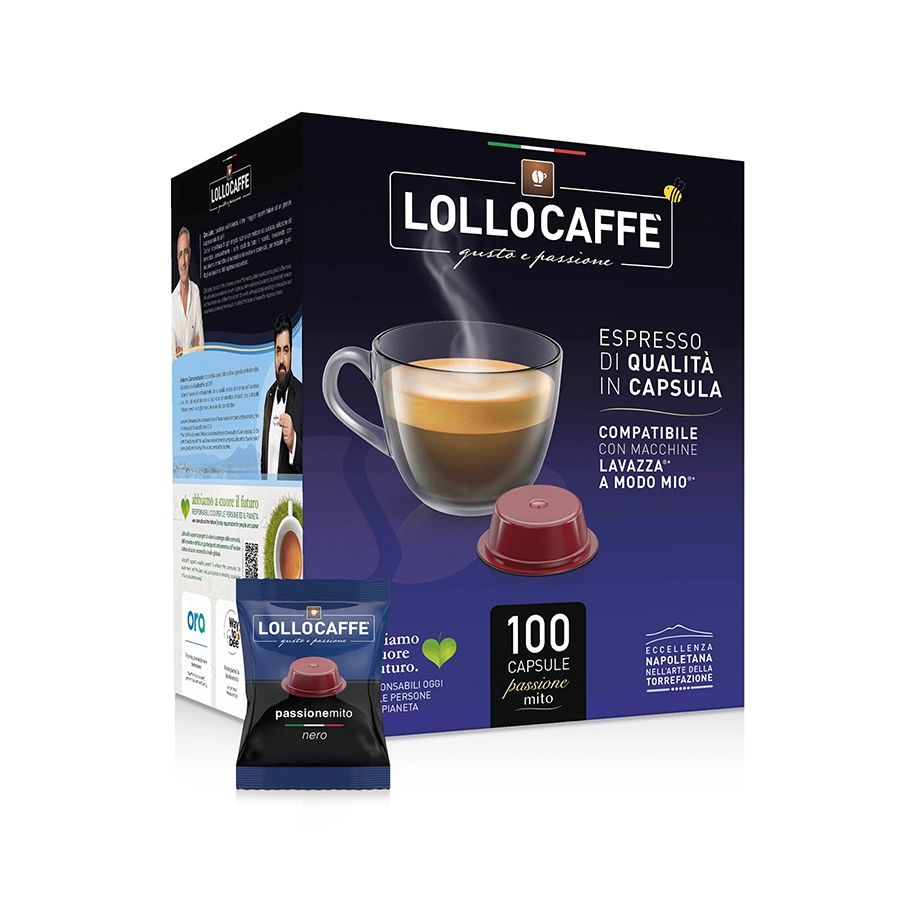 Capsule Lollo Caffè Nero Passione Mio compatibili Lavazza A Modo Mio 100