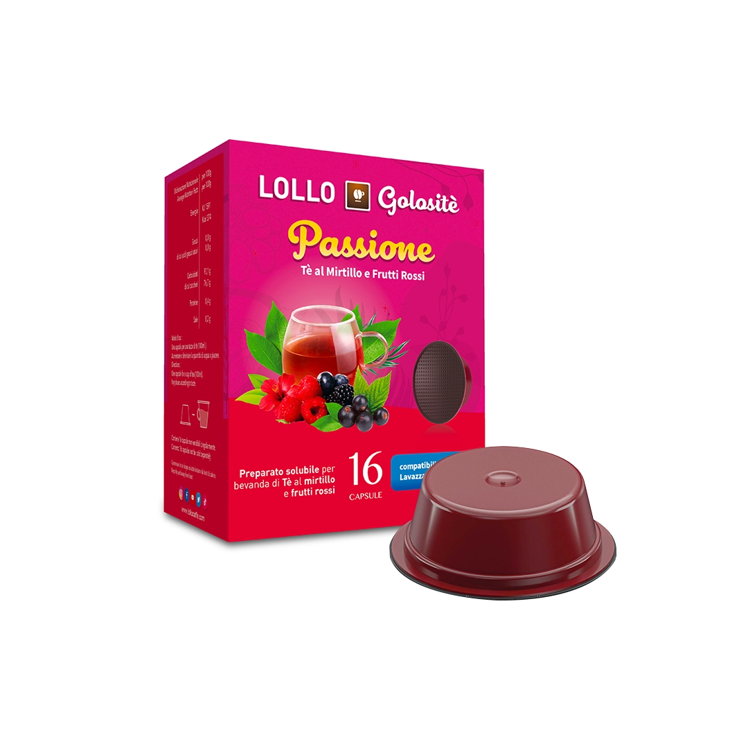 Capsule Lollo The al Mirtillo e Frutti Misti Compatibili Lavazza A Modo Mio 16