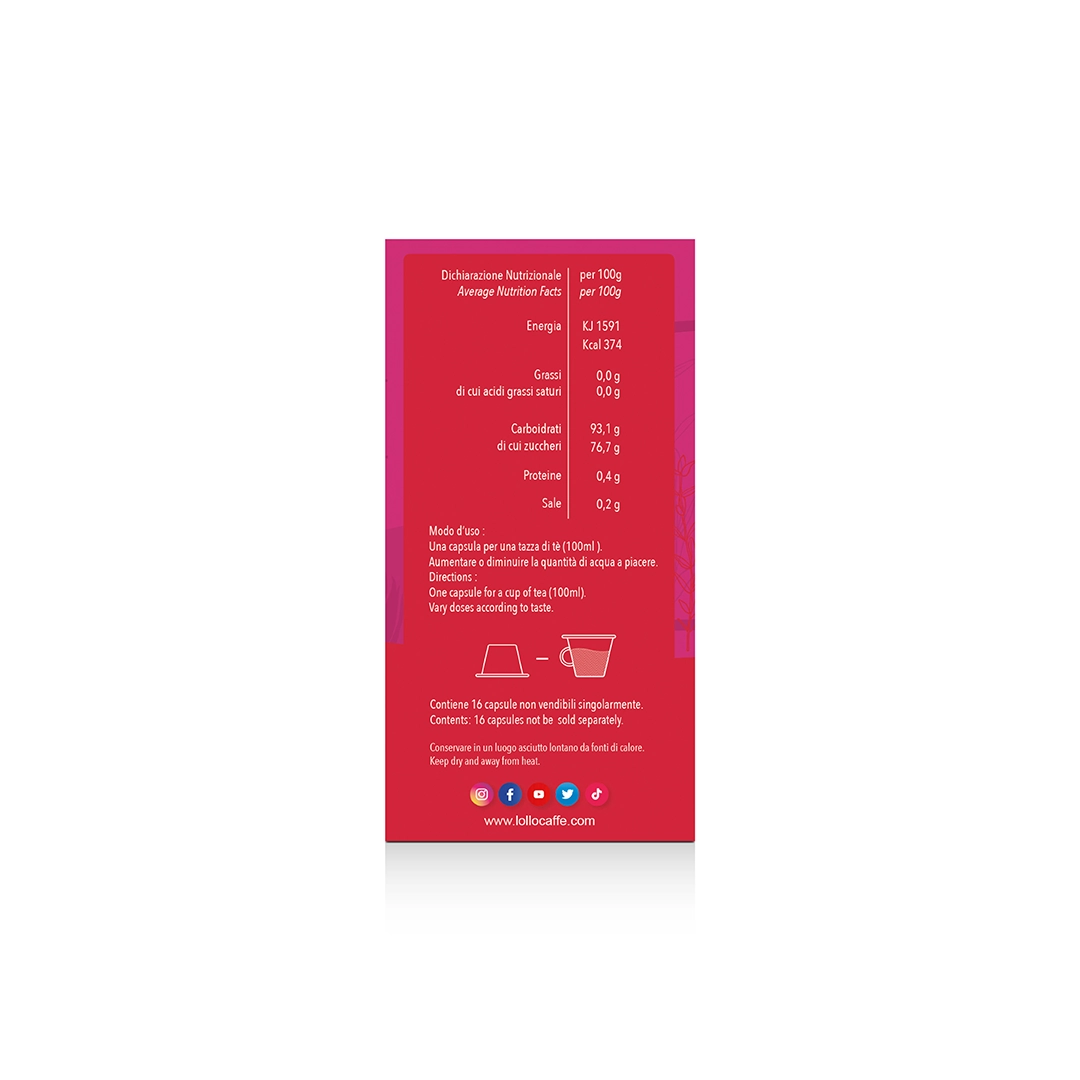 Capsule Lollo The al Mirtillo e Frutti Misti Compatibili Lavazza A Modo Mio 16