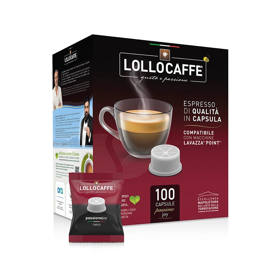 Capsule Lollo Caffè Nero compatibili Lavazza Espresso Point 100