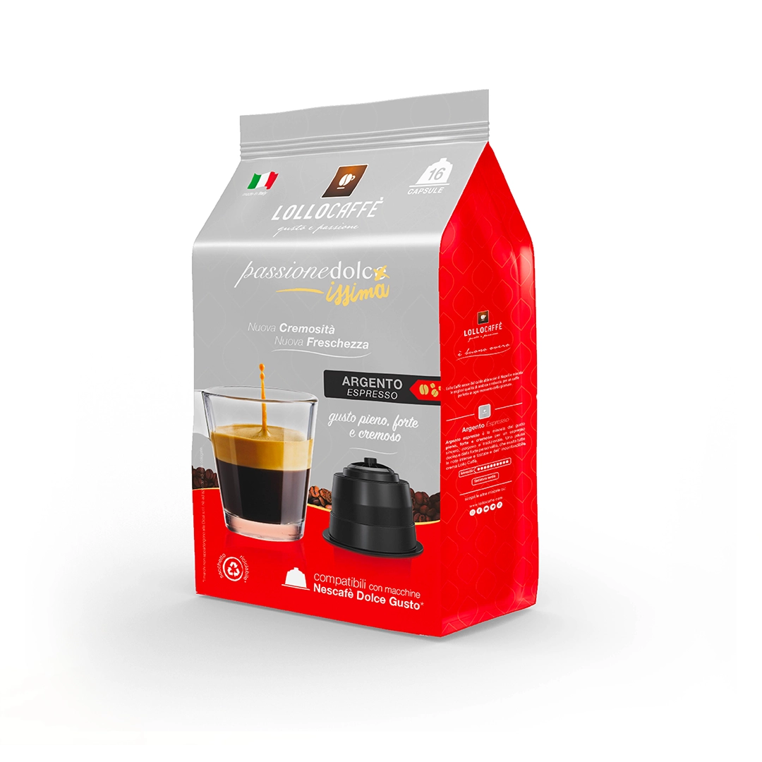 Capsule Lollo Caffè compatibili Nescafè dolce gusto Miscela Argento 16