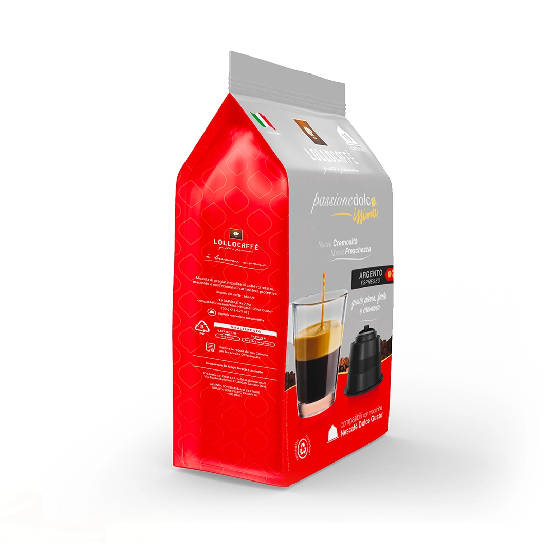 Capsule Lollo Caffè compatibili Nescafè dolce gusto Miscela Argento 16