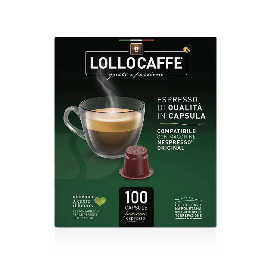 Capsule Lollo Caffè Oro Passionespresso compatibili Nespresso 100