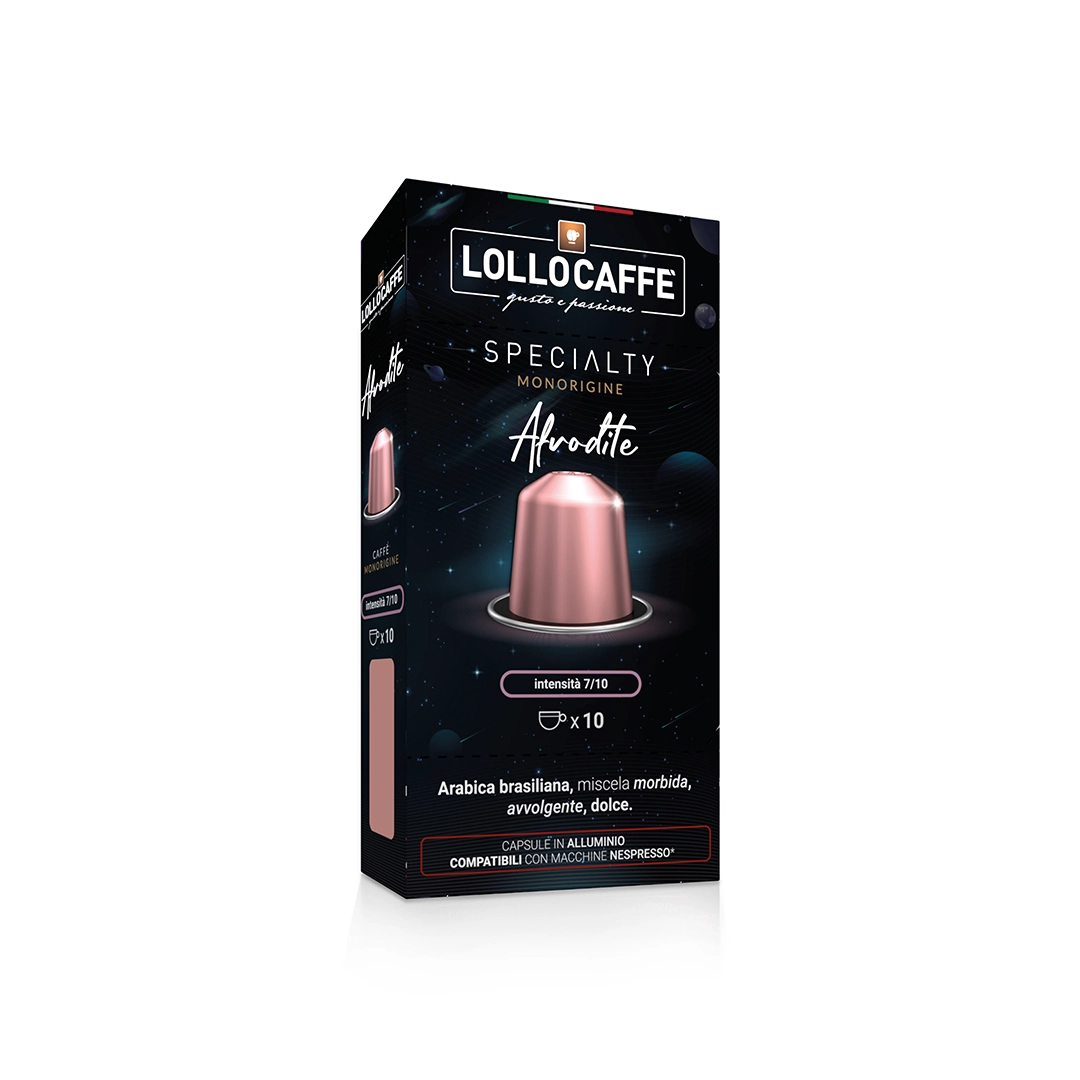 Capsule Lollo Caffè Specialty Afrodite compatibili Nespresso Alluminio 10