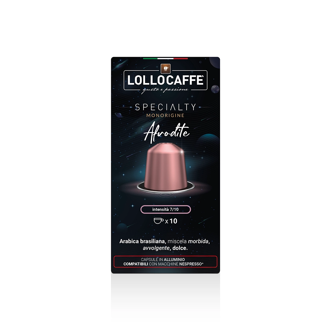 Capsule Lollo Caffè Specialty Afrodite compatibili Nespresso Alluminio 10