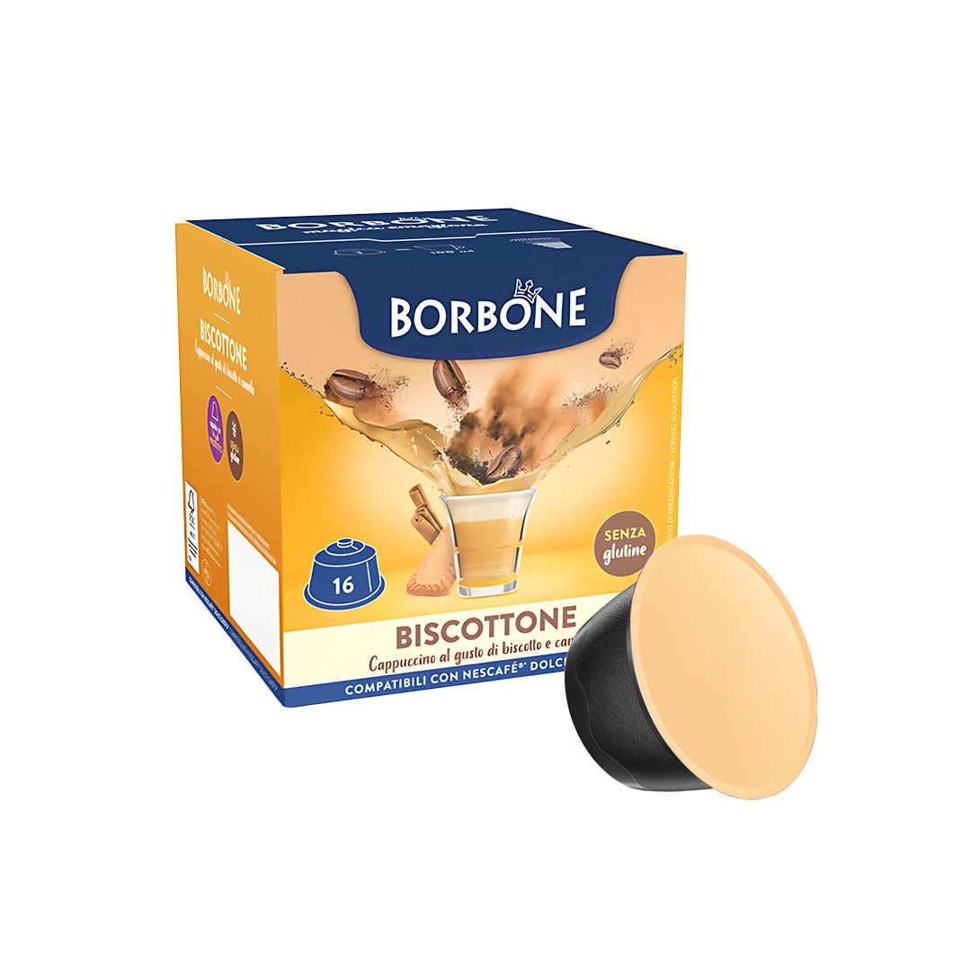 Capsule Borbone Compatibili Dolce Gusto Bevanda Solubile Biscottone 16