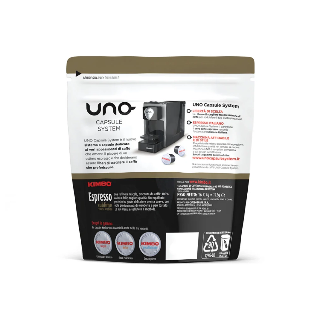 Capsule Kimbo Uno System Sublime 100% Arabica 16