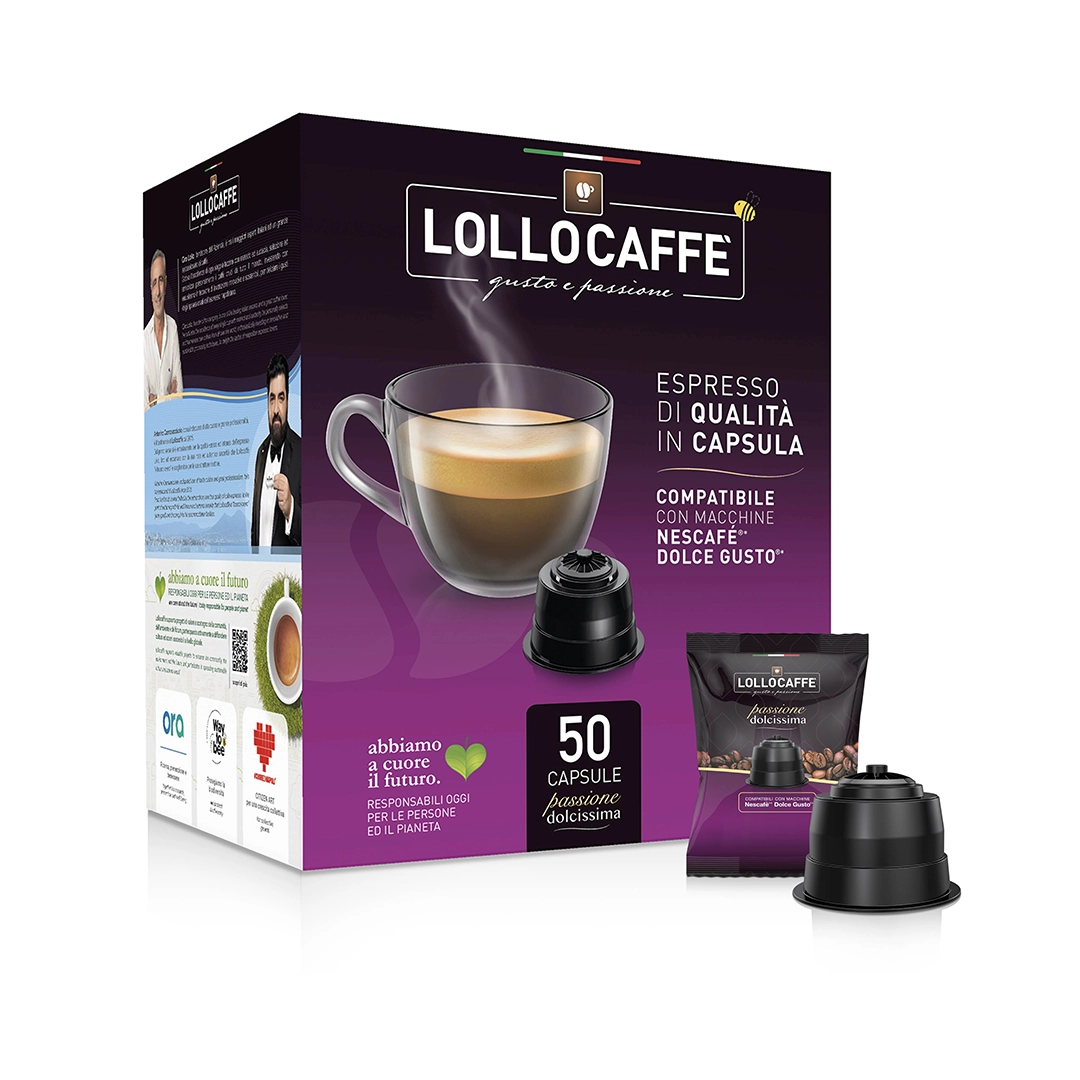 Capsule Lollo Caffè Compatibili Nescafè Dolce Gusto Argento 50