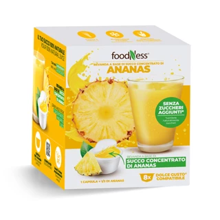 Capsule Foodness Compatibili Dolce Gusto Succo di Frutta Ananas 8