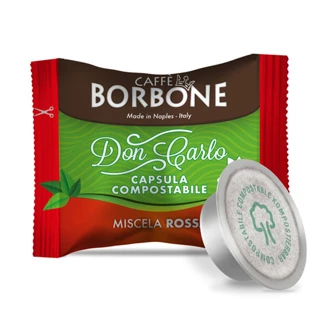 Capsule Caffè Borbone don Carlo compostabili miscela rossa compatibili Lavazza a modo mio 100